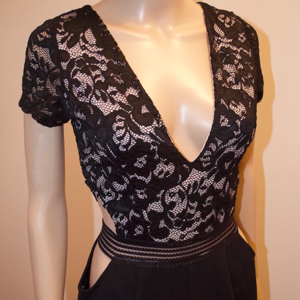 Papaya Black Lace Jumpsuit